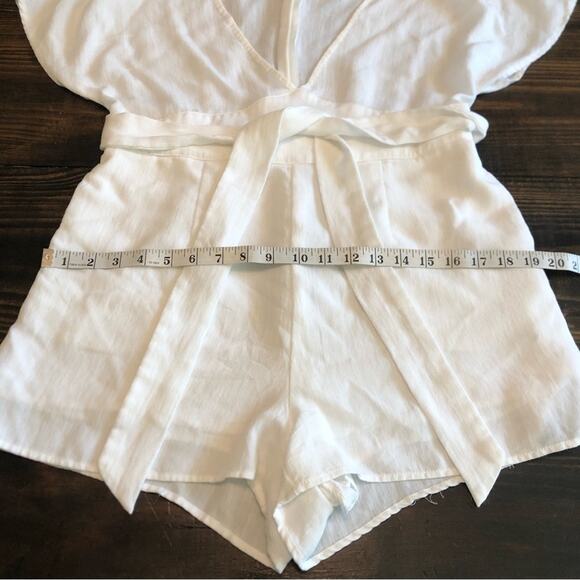 Princess Polly White Romper Women’s 12 Plunge Preppy Minimalist Fairy Party Boho - Picture 10 of 12
